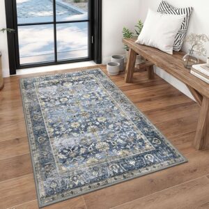 Vintage Floral 3x5 Entryway Rug, Area Rugs