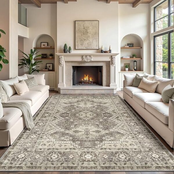8x10 Area Rugs - Stain Resistant Washable Rug,