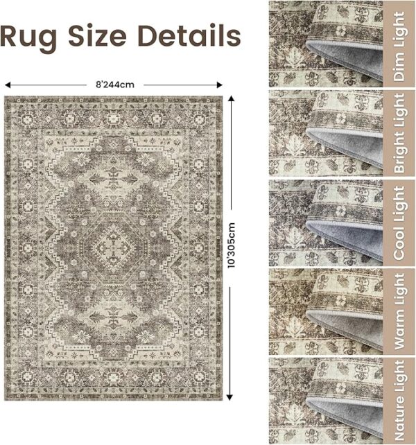 8x10 Area Rugs - Stain Resistant Washable Rug, - Image 2